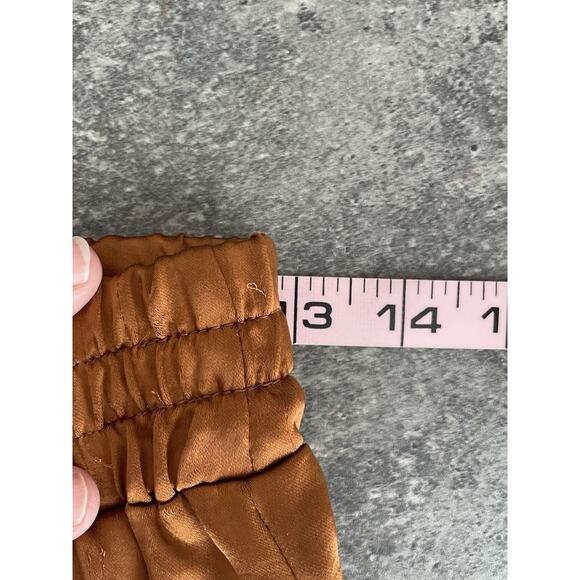 Forever 21 Wide Leg Women Pants Womens Small Rust Satin Drapey Fairy Relaxed - Picture 9 of 12